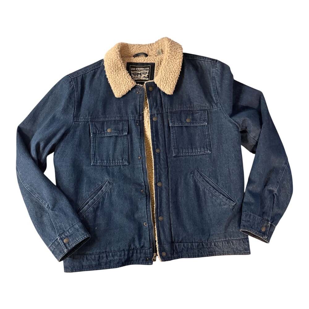 Levi's Sherpa Lined Denim Jacket Size L Blue